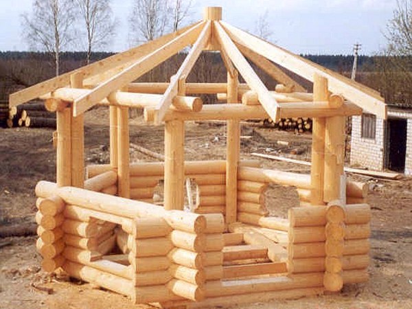 Беседки из бревен своими руками фото чертежи