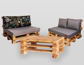 zestaw mebli z palet 2+1