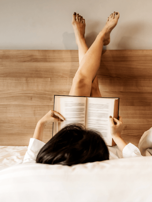 Woman happy after vein treatment