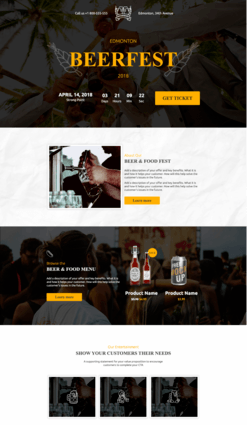 Landing page templates