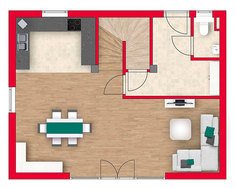 Hellgelbes Mehrfamilienhaus mit Terrasse und Garten