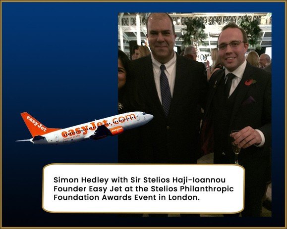 Dr Simon Hedley with Sir Stelios Haji-Ioannou