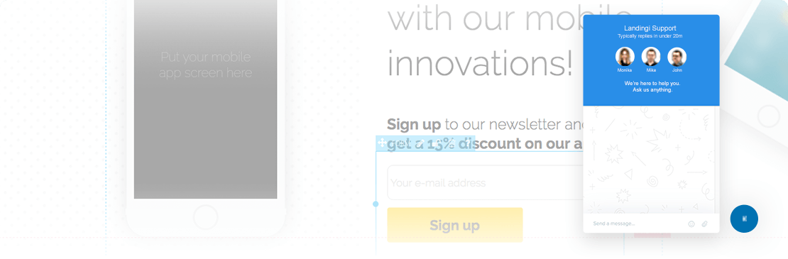 Landingi Contact chat