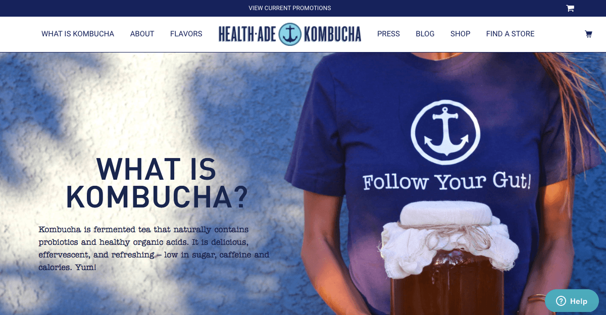 Ecommerce Landing Page Example Health-Ade Kombucha Ecommerce Landing Page Example Health-Ade Kombucha