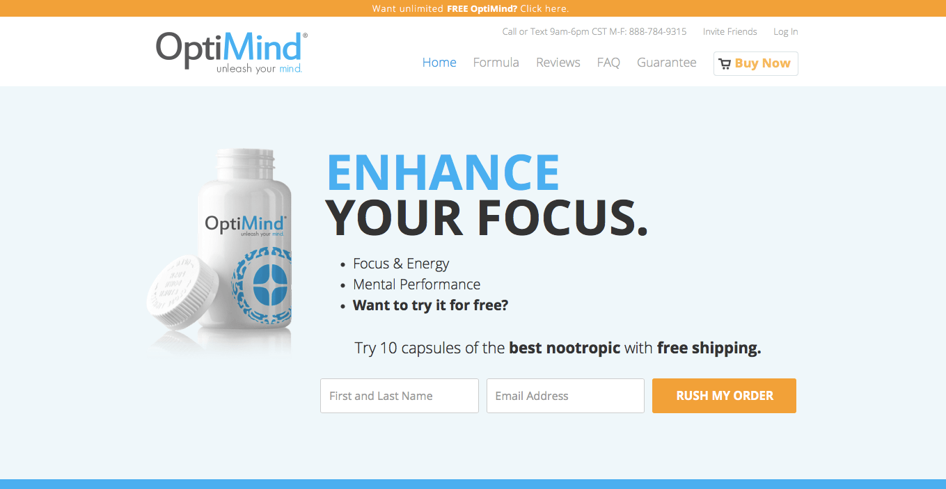 Ecommerce Landing Page Example Optimind Focus Supplement Ecommerce Landing Page Example Optimind Focus Supplement
