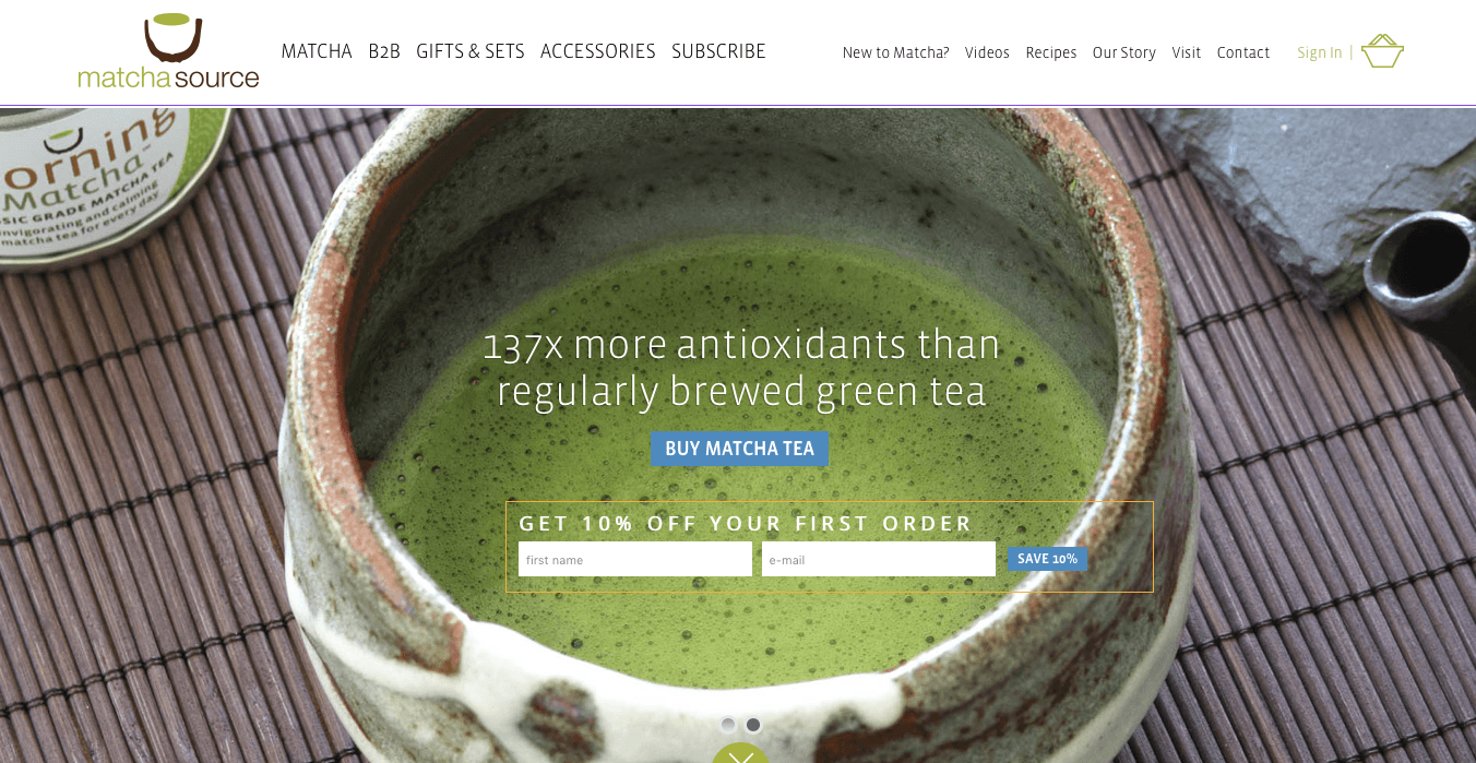 Ecommerce Landing Page Example Matcha Source Tea Ecommerce Landing Page Example Matcha Source Tea