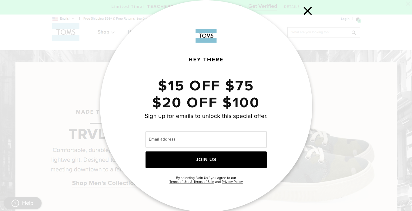 Ecommerce Landing Page Example Toms Ecommerce Landing Page Example Toms