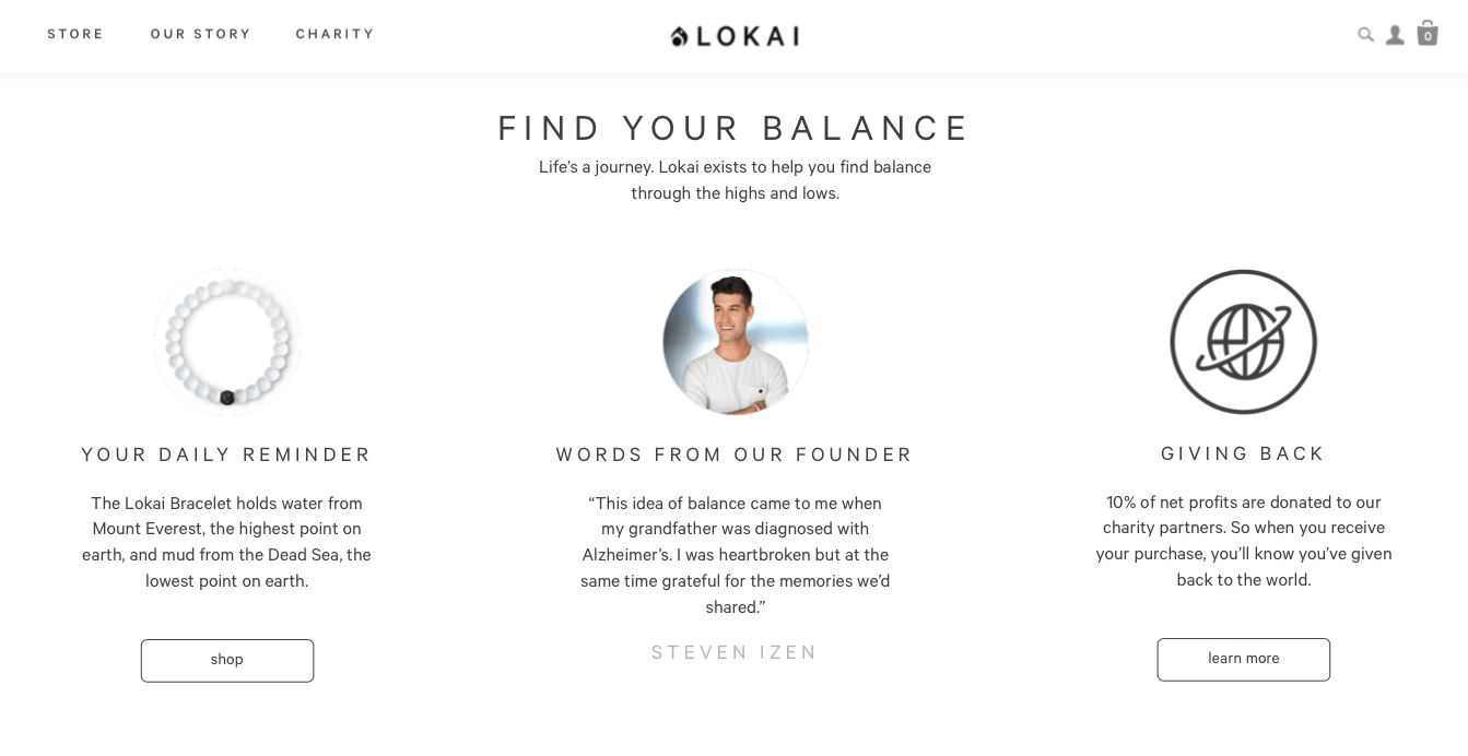Ecommerce Landing Page Example Lokai Bracelet Ecommerce Landing Page Example Lokai Bracelet