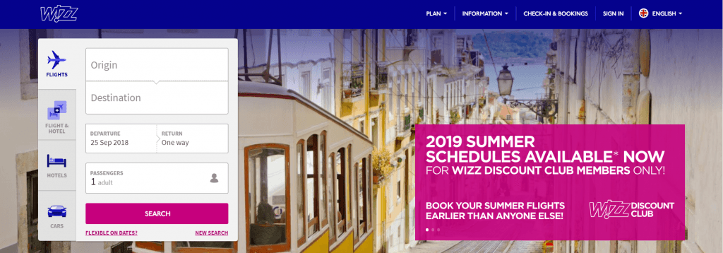 WizzAir Landing Page Positive WizzAir Landing Page