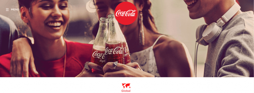 Coca-Cola landing page Smiling Coca-Cola Landing Page