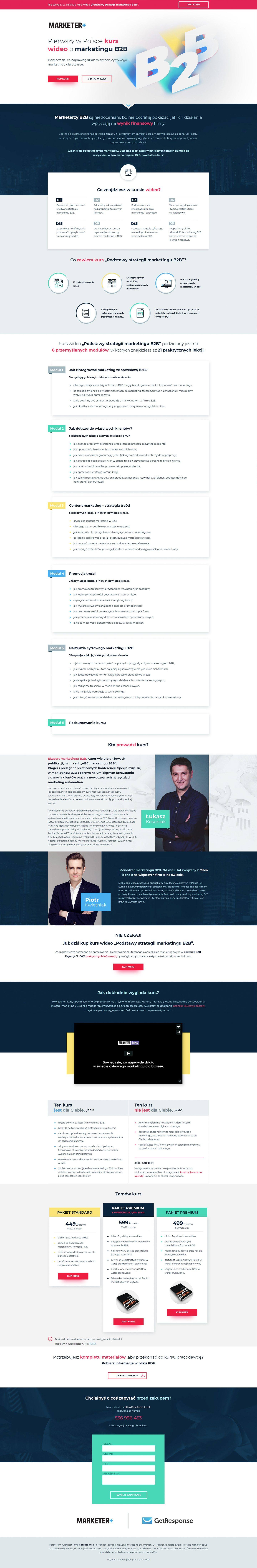 Landing Page For B2B Marketing Course Landingi