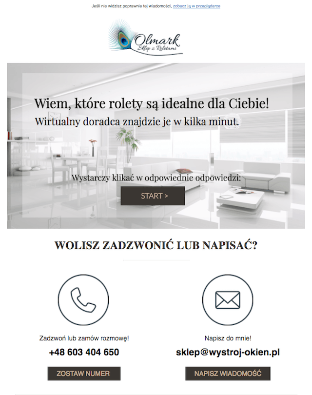 Olmark autoresponder Olmark autoresponder zachęcenie do kontaktu