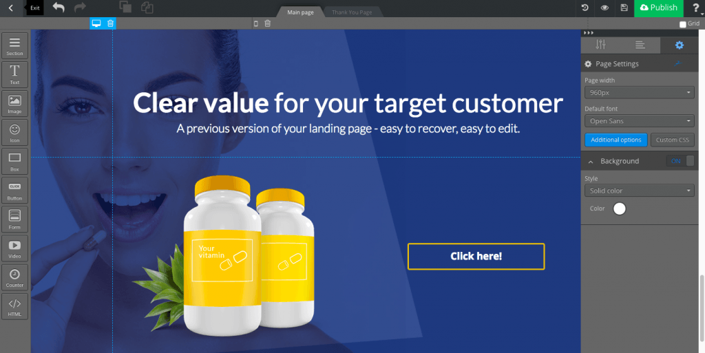 Zmiana wersji Landing Page Przywrócenie wersji landing page etap 3