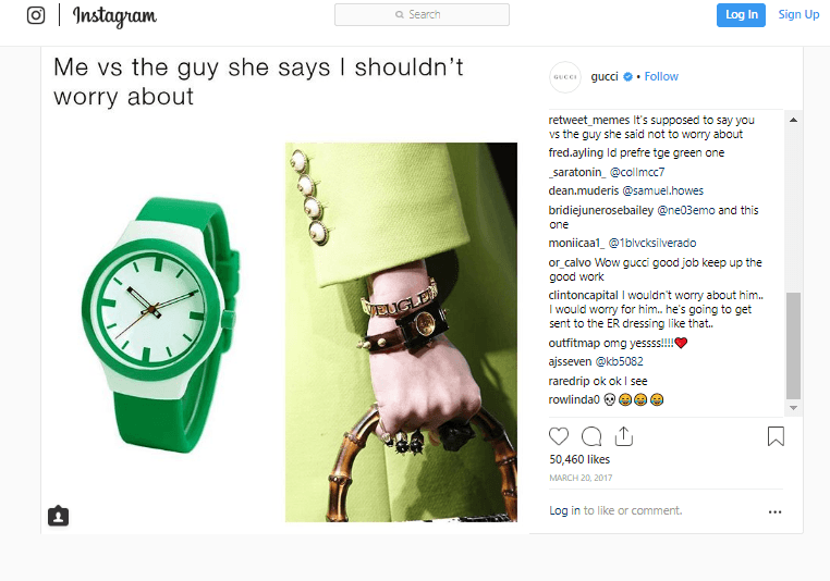 Gucci advertisement Gucci meme advertisement