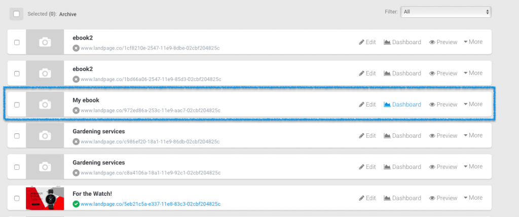 Traffic on a landing page Traffic on a landing page