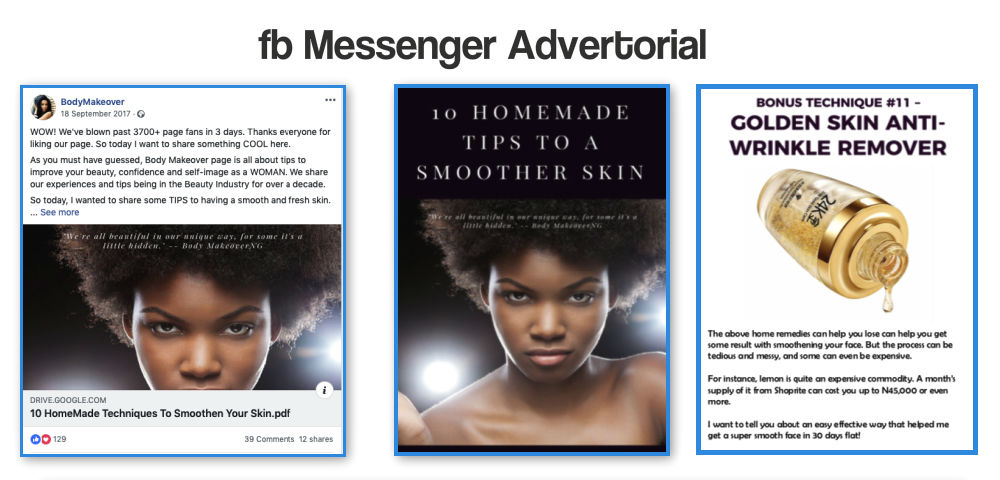 Facebook Messanger Advertorial