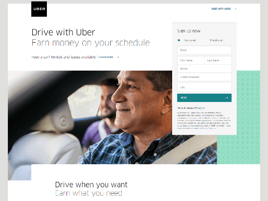 Uber Landing Page Uber Landing Page