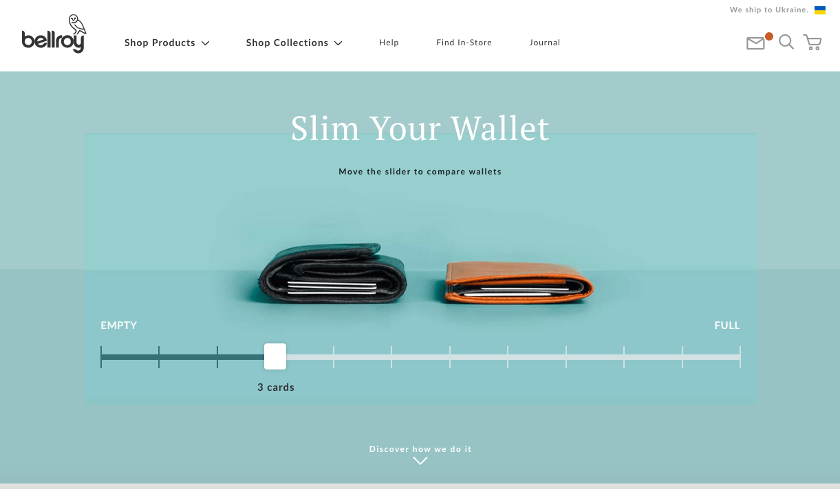 Interactive product page example Interactive product page example