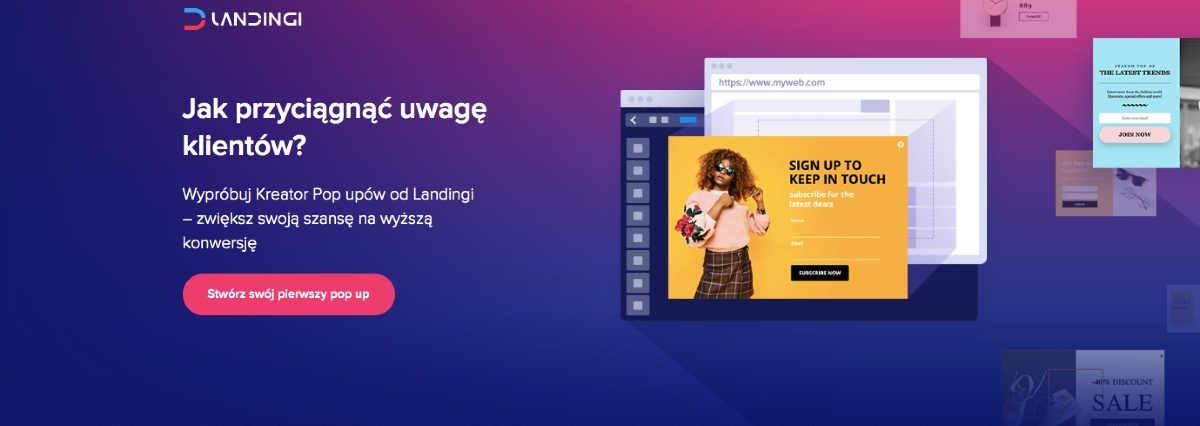 click through Landing page typu click-through