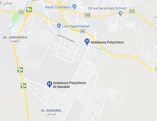 مكان اندلسيه عيادات السنابل وفواز
