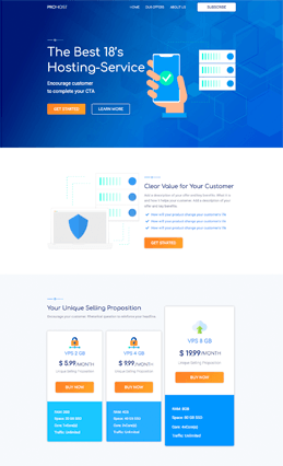 Landing page template