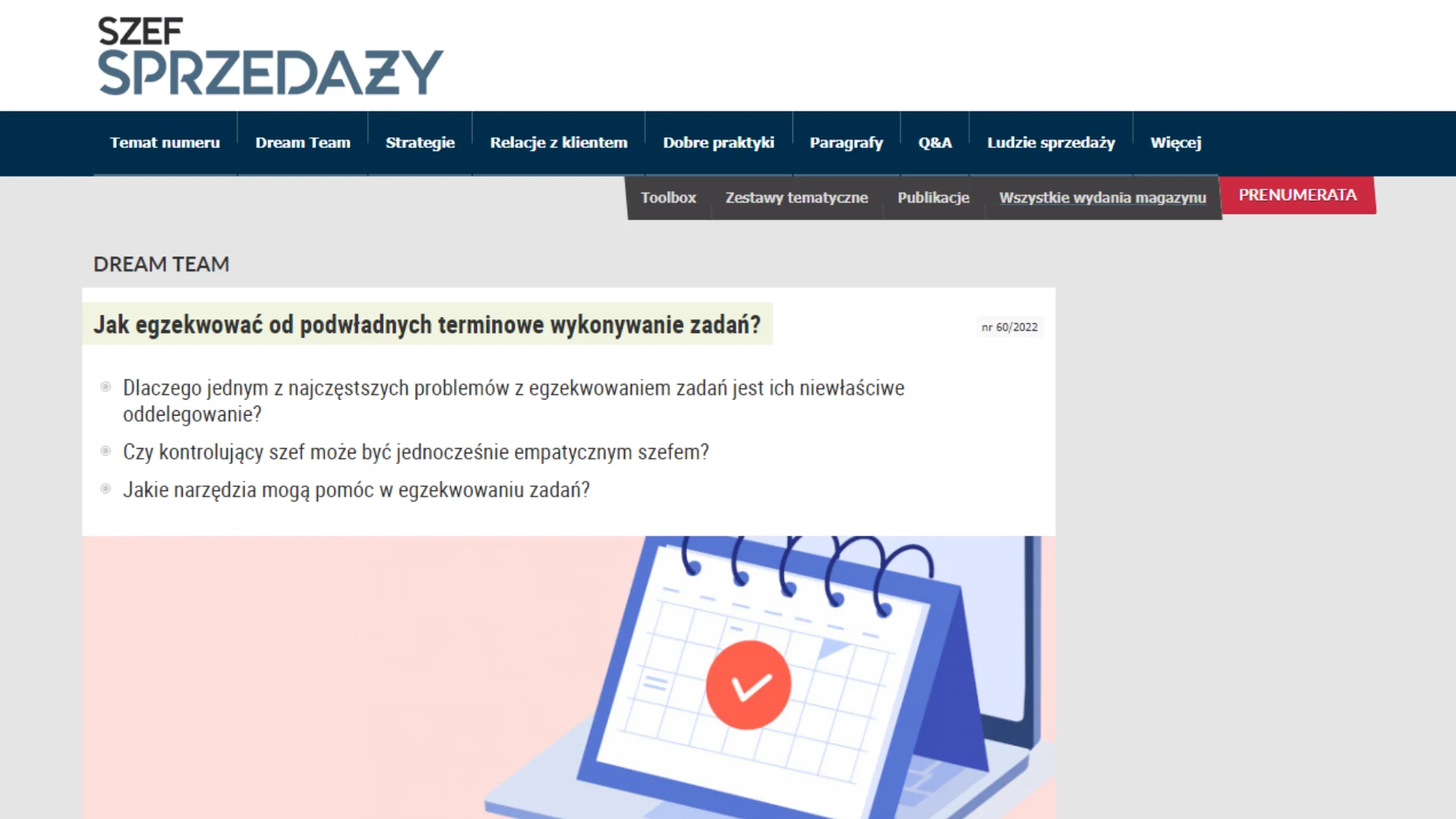 Szef Sprzedaży - Jak egzekwować od podwładnych terminowe wykonywanie zadań?
