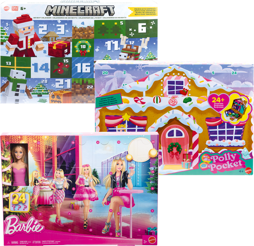 Kalendarz adwentowy Kalendarz adwentowy - Barbie, Minecraft, Polly Pocket