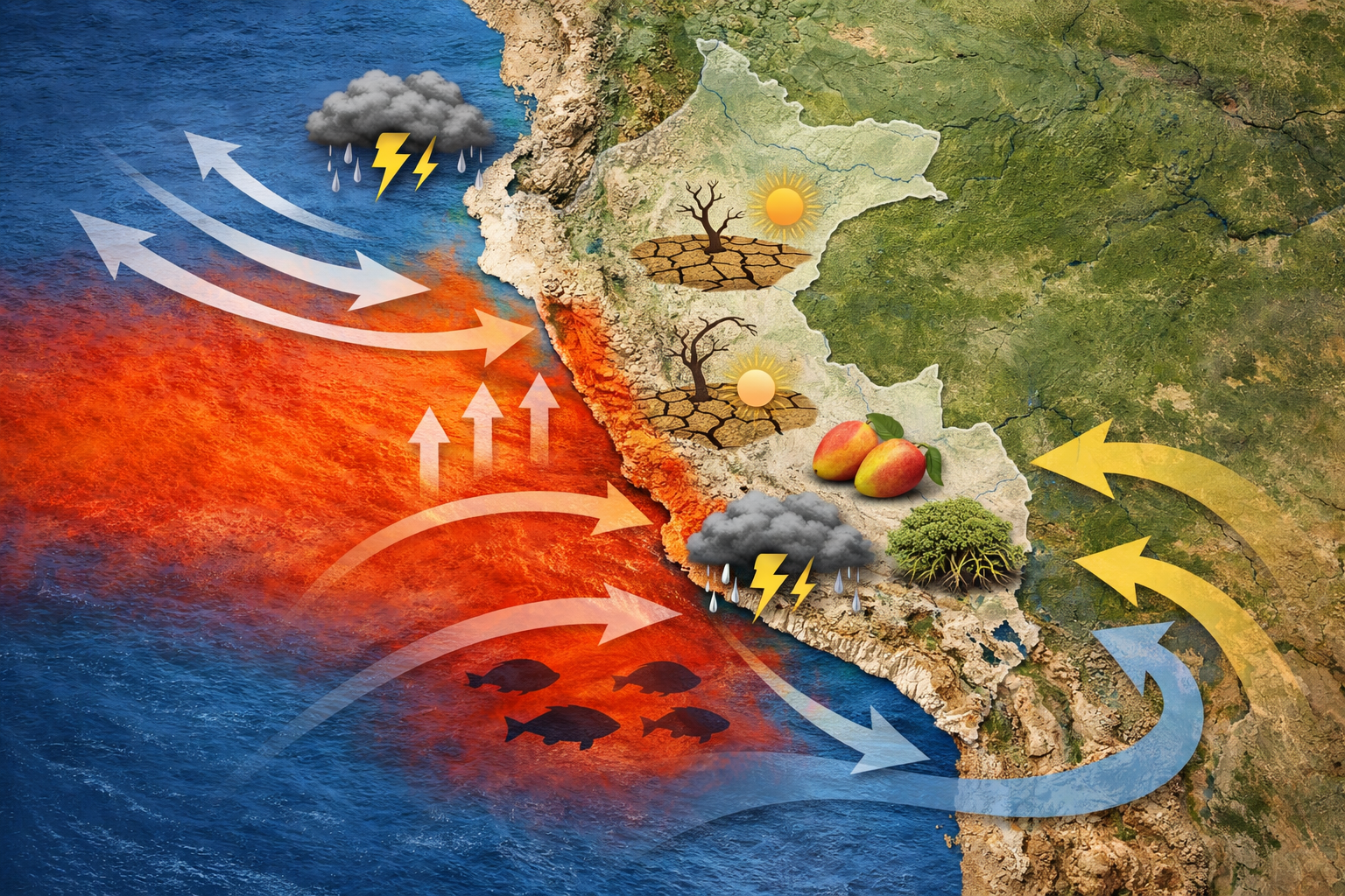 Inundación en zona agrícola