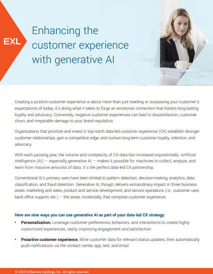 Enhancing the customer experience with generative AI