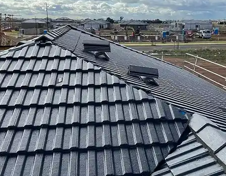 Solar panels installed on a normal residential house roof