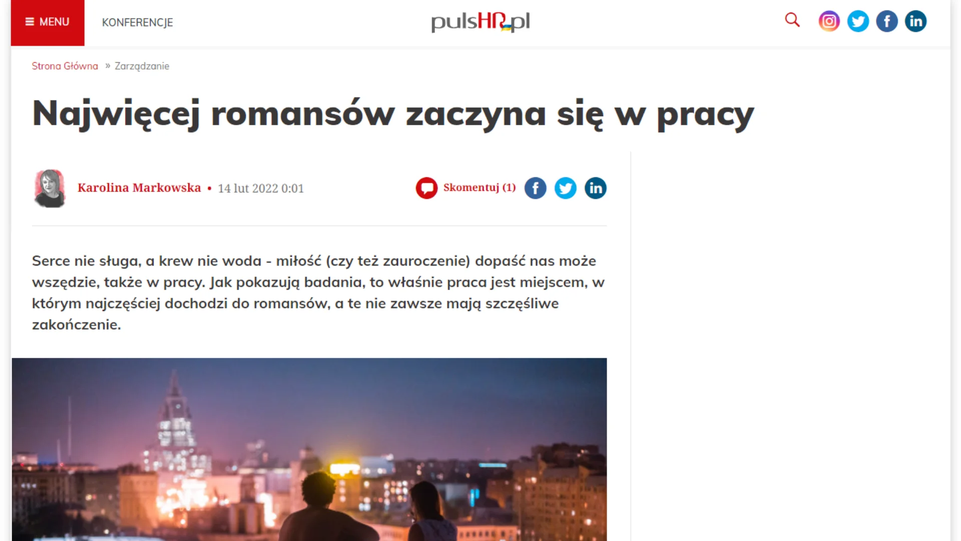 PulsHR - Najwięcej romansów zaczyna się w pracy
