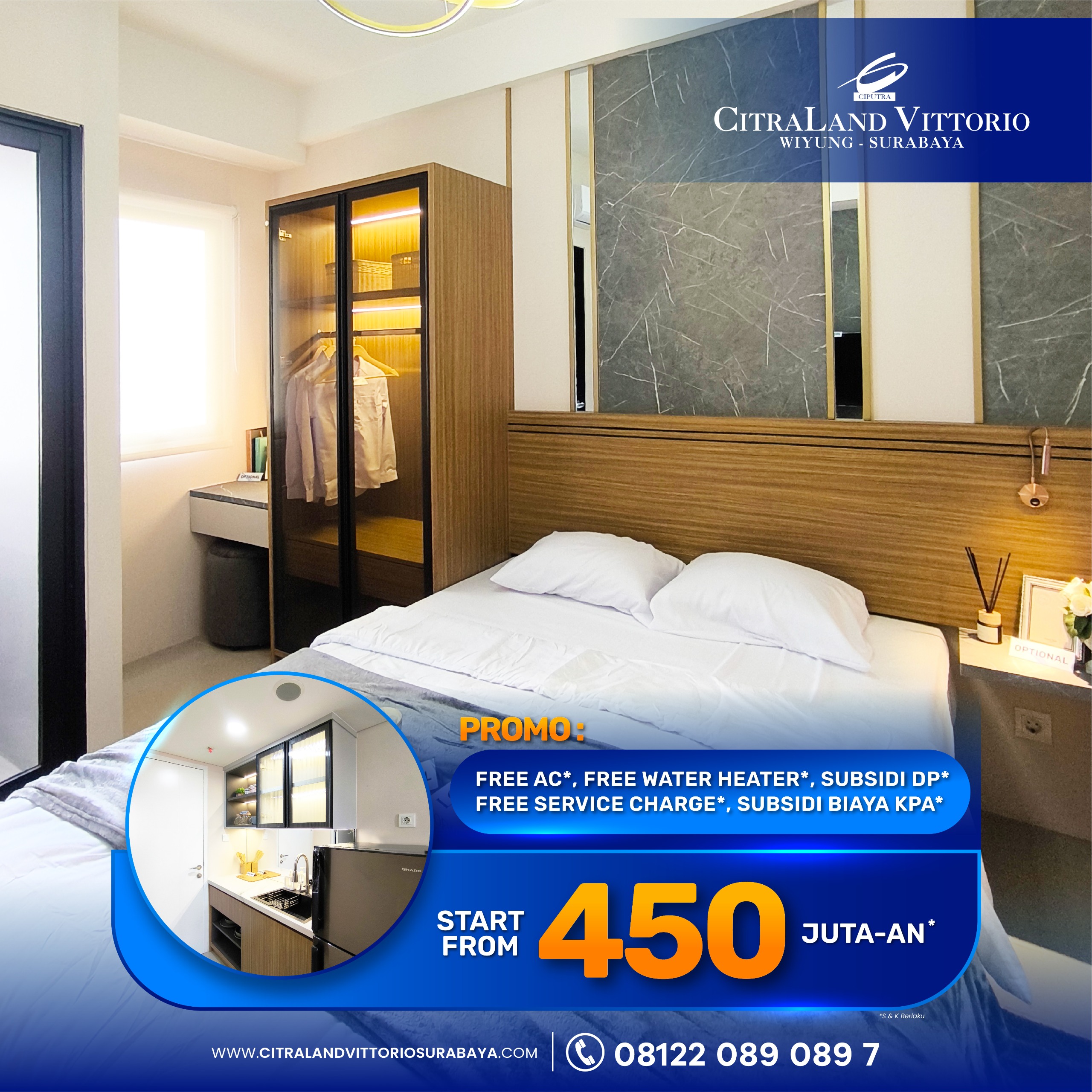 Citraland Vittorio Apartemen Fully Furnished dengan Harga Terbaik di Surabaya Barat