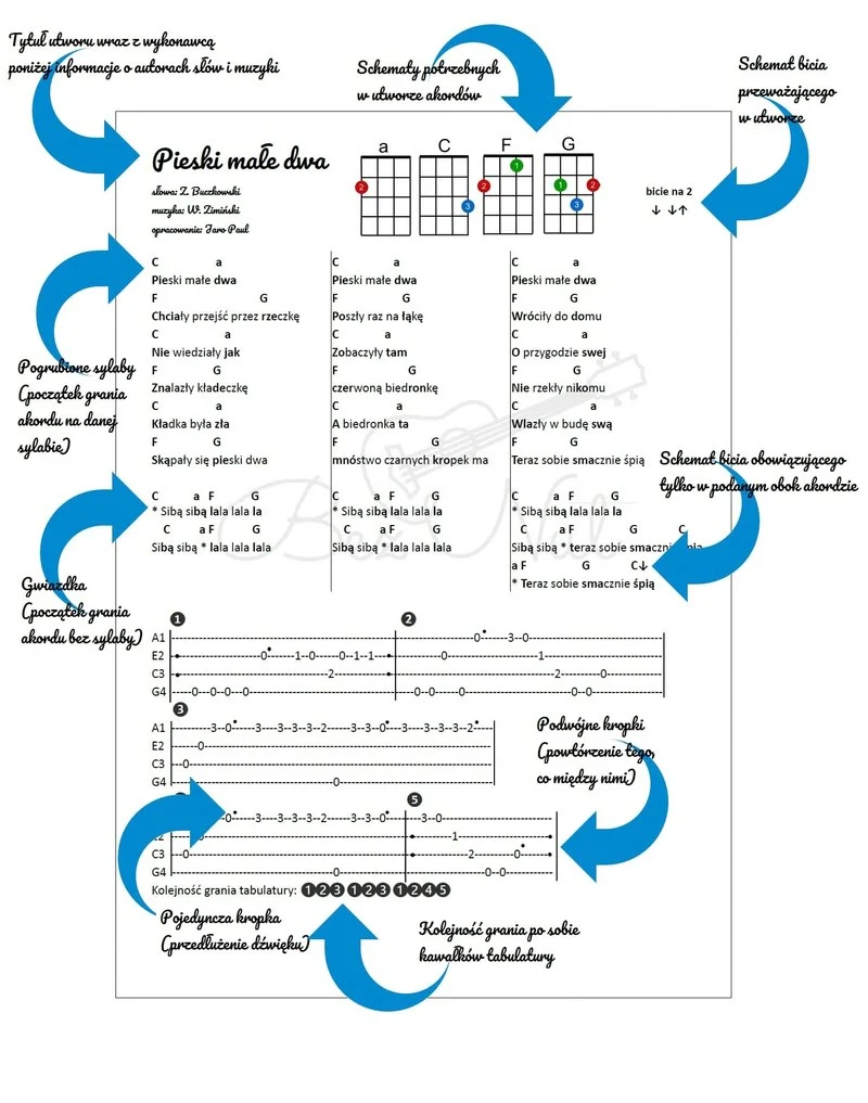 Szkoła Ukulele 1 Kurs online - opracowania piosenek
