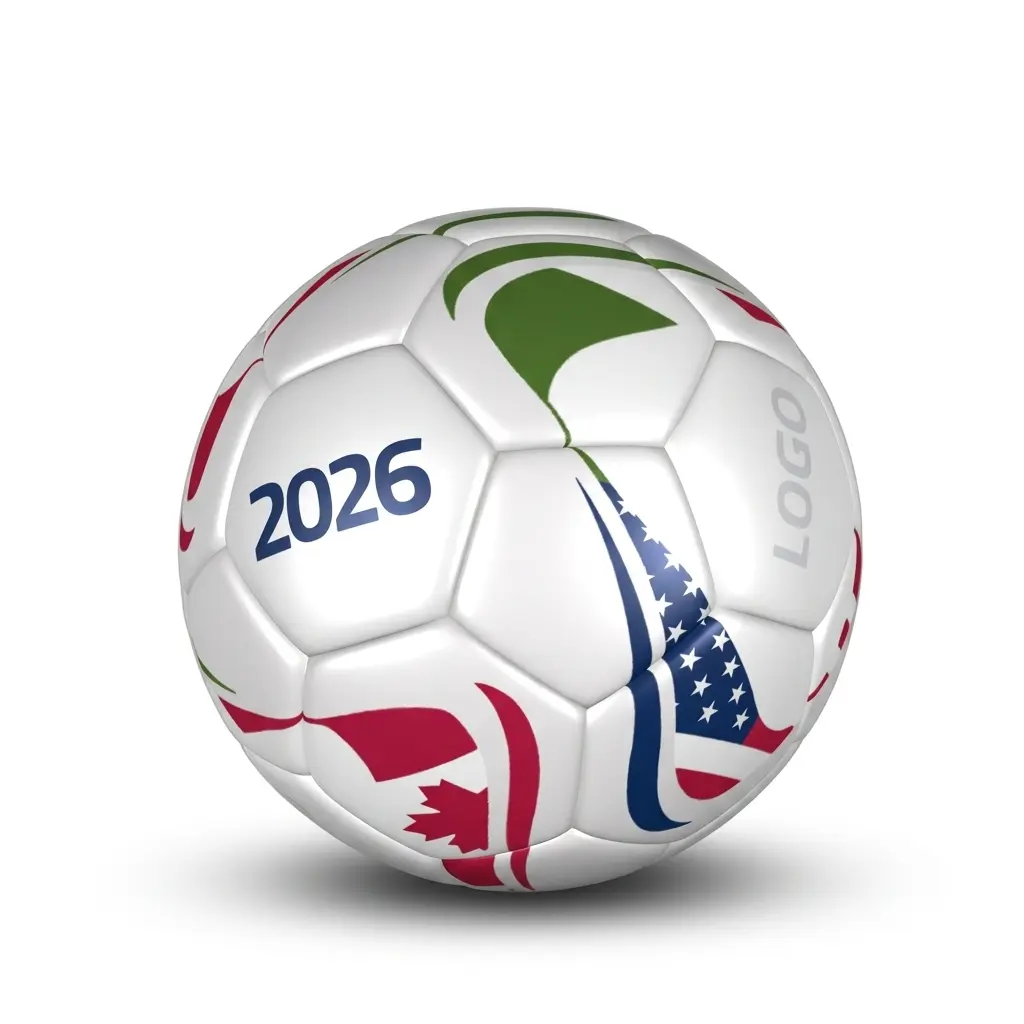 Individueller Fu&szlig;ball zur WM 2026 mit Firmenlogo bedruckt