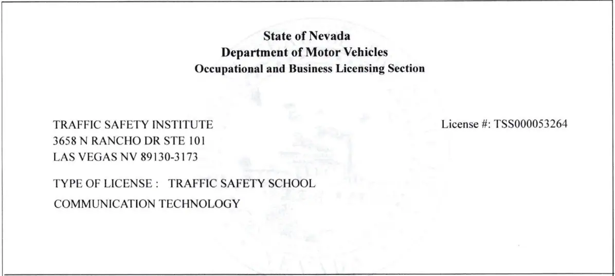 NV DMV License #TSS000053264