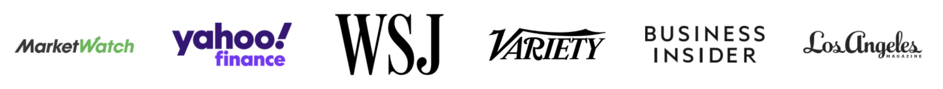Featured In MarketWatch, Yahoo finance, WSJ, VARIETY, BUSINESS INSIDER, LA MAGAZINE