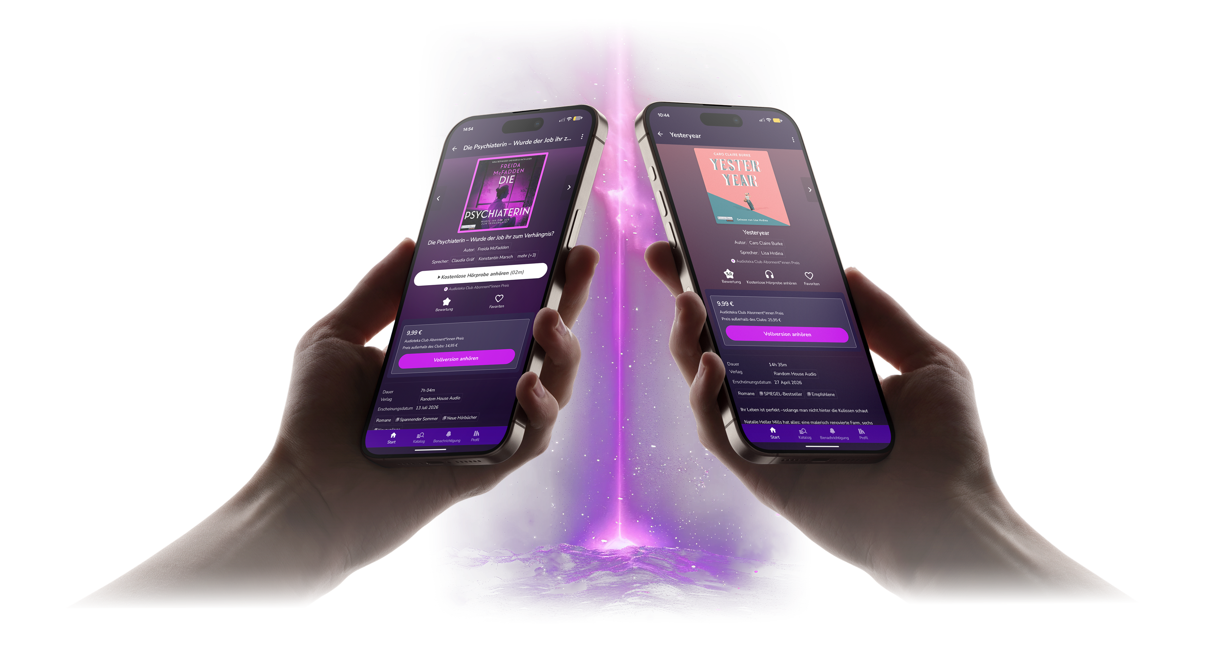 Zwei Personen halten Smartphones
