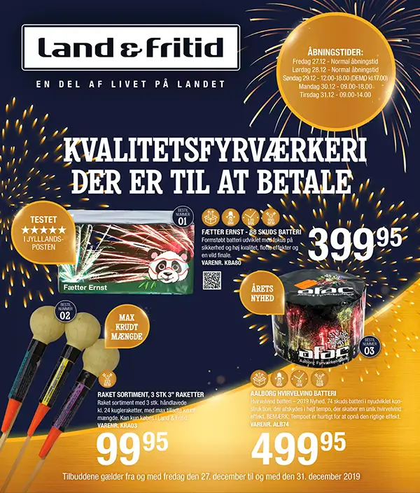 Land & Fritid Fyrværkerikatalog 2019