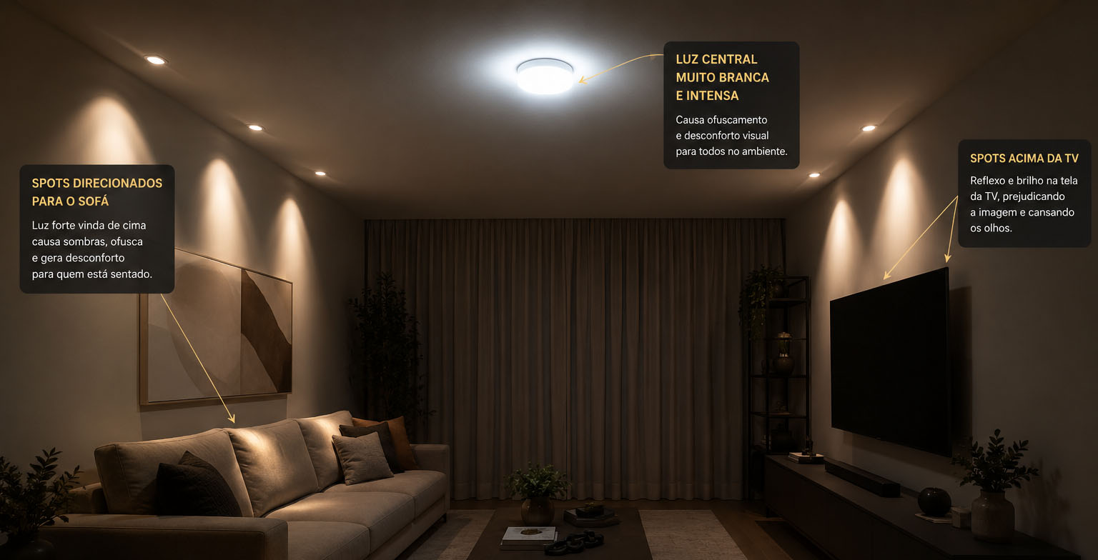 Ambiente sem iluminação adequada
