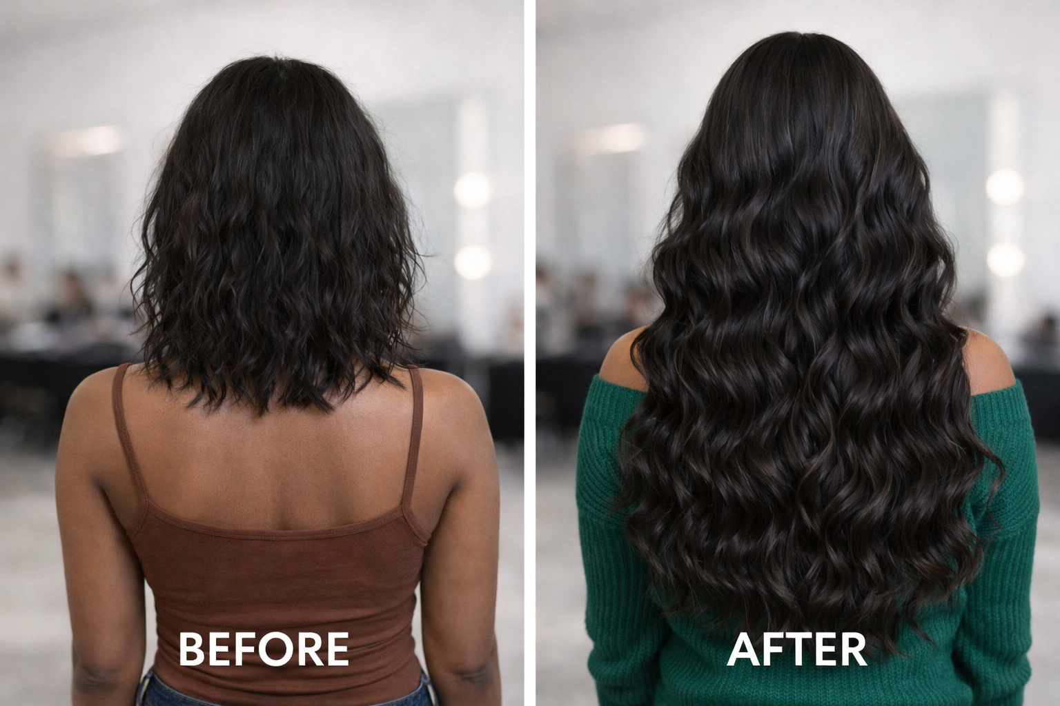 Bell Arte hair extensions result showing added fullness and shine