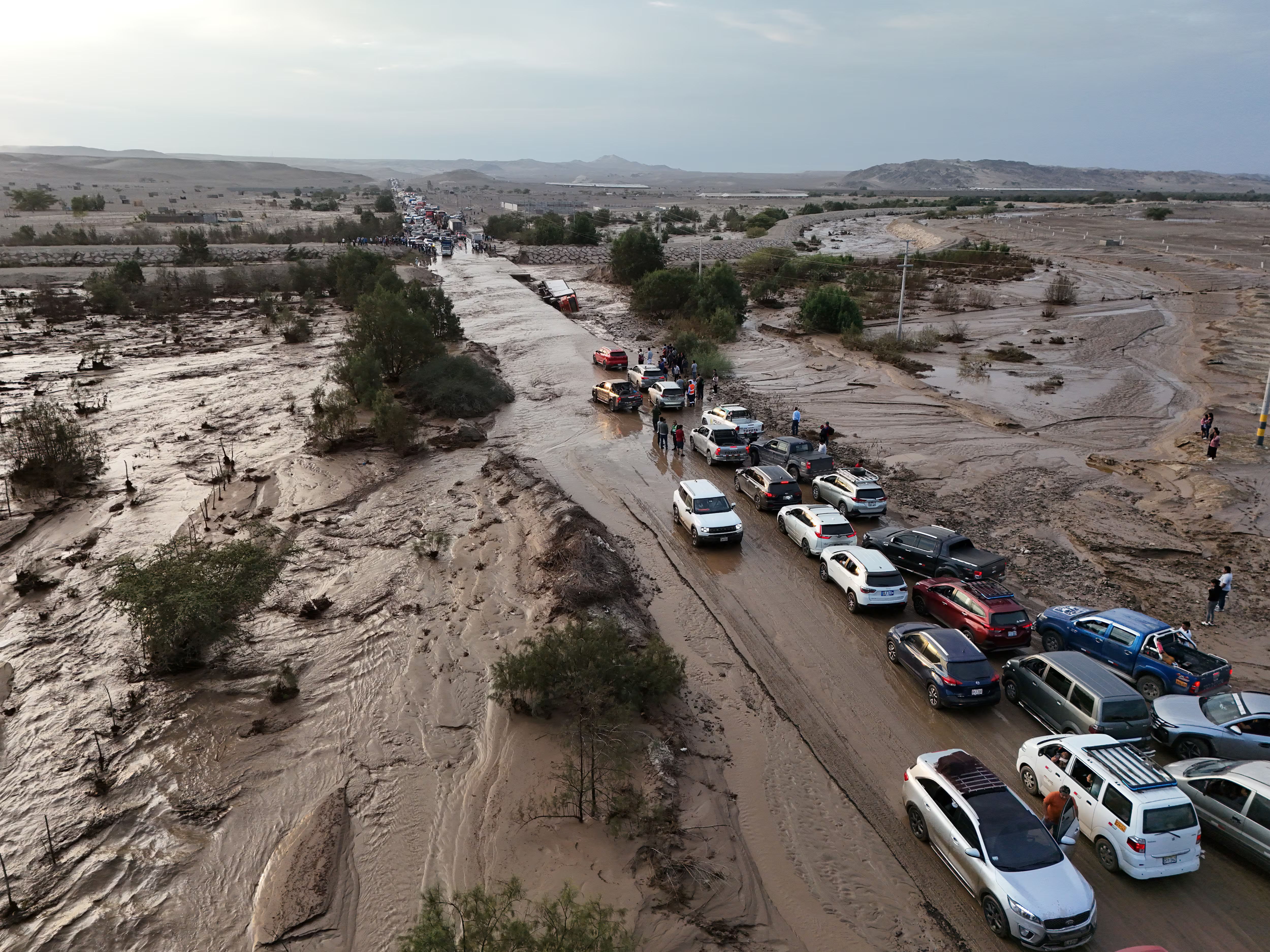 Inundación en zona agrícola