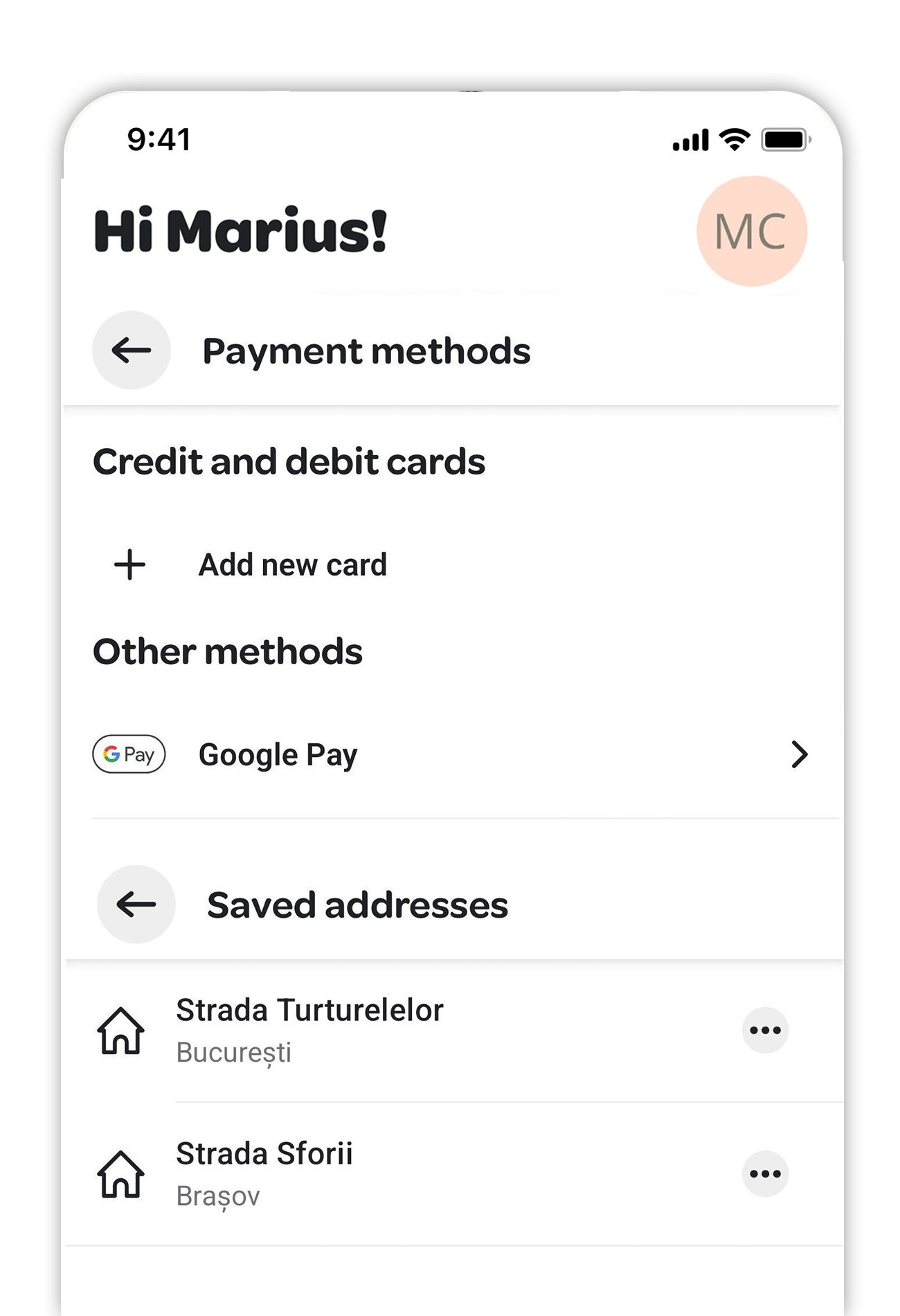 Bună Marius! Vezi datele profilului tău