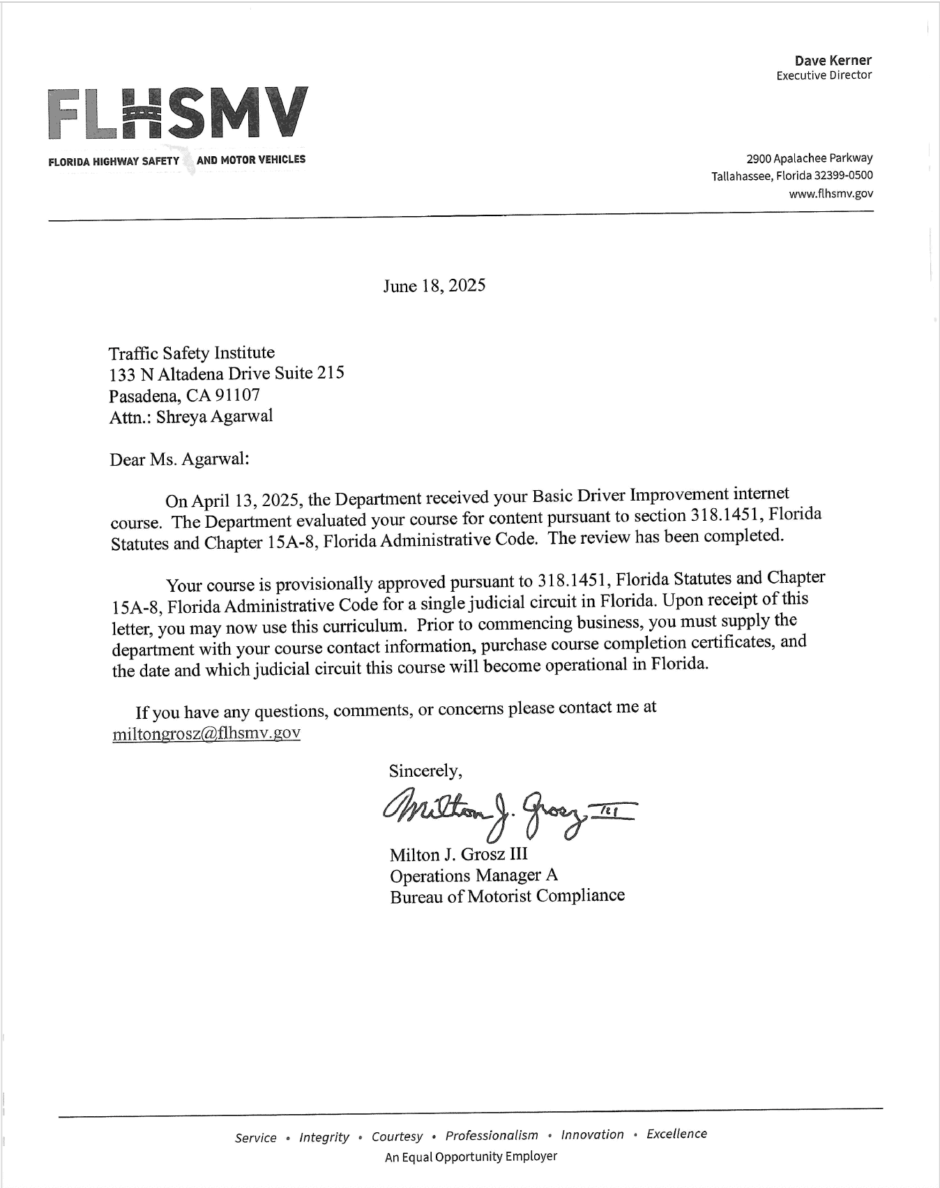 Palm Beach County & FLHSMV Approval