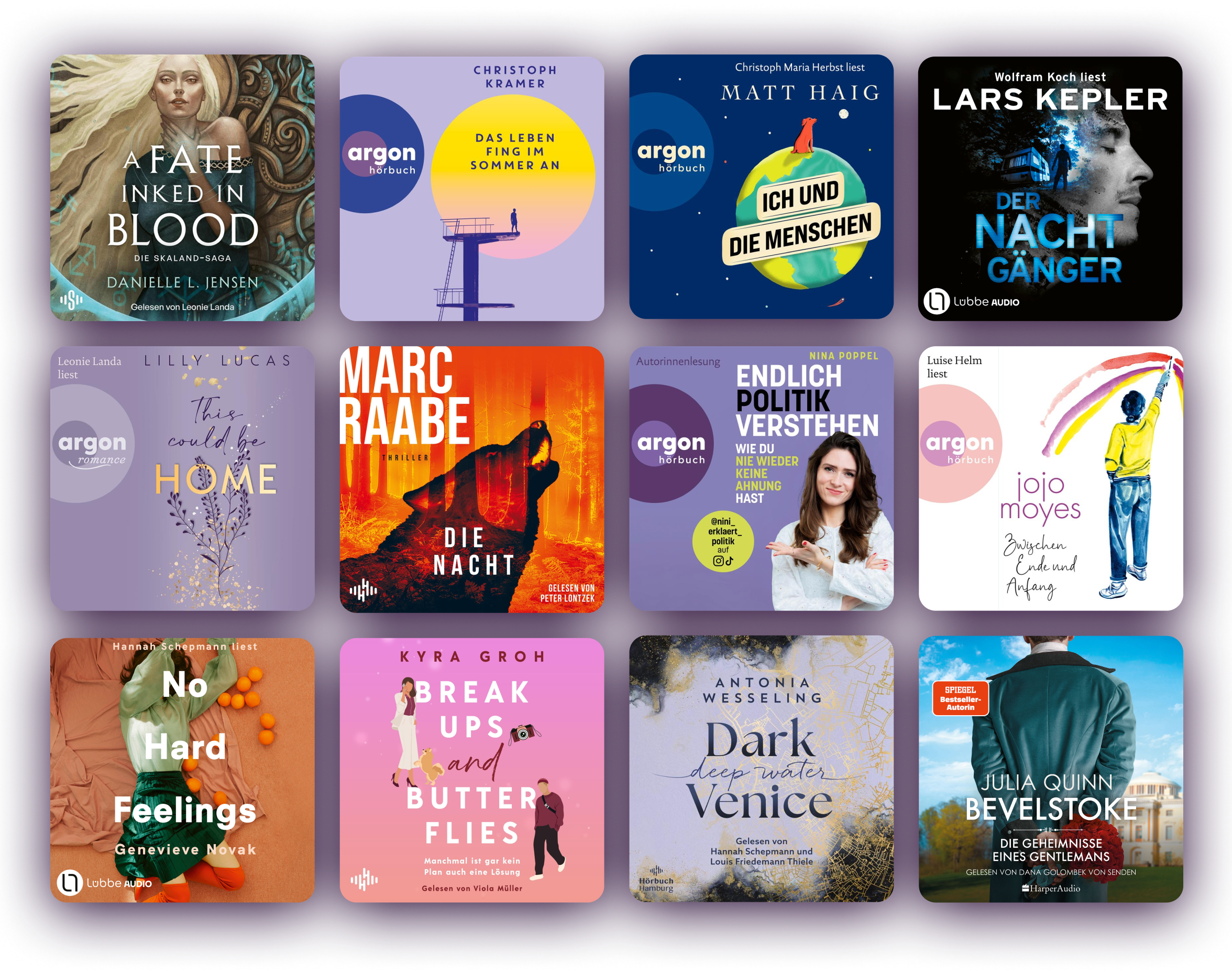 Cover der verfügbaren Hörbücher auf dem ersten Foto