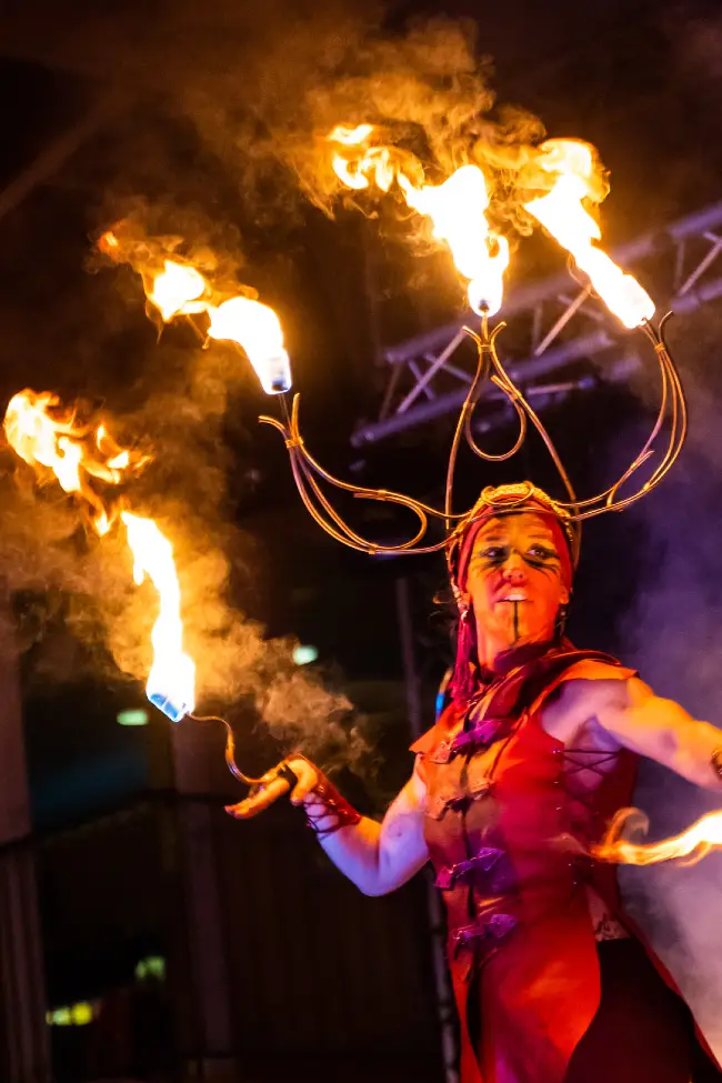 spectacle de feu médiéval