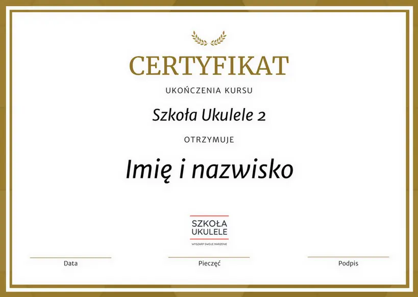 Szkoła Ukulele 2 - certyfikat