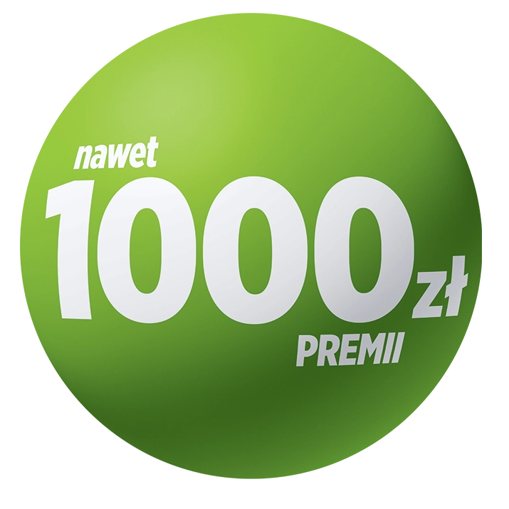 grafika z napisem nawet tysiąc złotych premii
