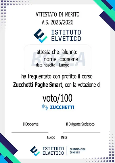 Attestato di merito Zucchetti TIC PRO Edu