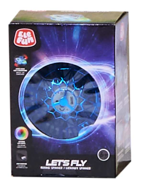 Ledowa, okrągła zabawka w fioletowym kosmicznym pudełku