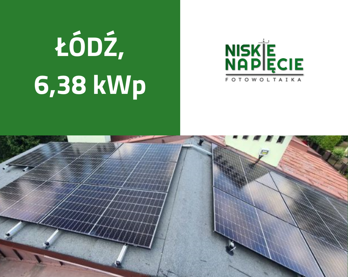 Realizacja instalacji fotowoltaicznej Łódź 6,38 kWp